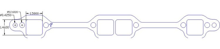 FOG-7096C Amored RCC Header Gaskets, Square Port, Rubber Coated Copper, Mopar Hemi, TFX Nitro Cylinder Heads, Pair