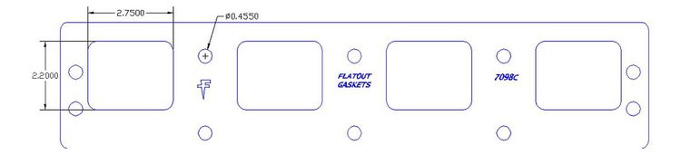 FOG-7098C RCC Header Gaskets Chrysler BAE-98 Nitro HEMI, Offset Port