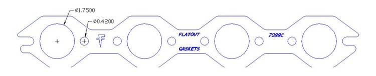 FOG-7099S Header Gaskets, Steel Clad w/Moly Coating, Round Large Port, Ford/Mercury 302/351W, Pair