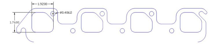 FOG-7111C RCC Header Gaskets Ford CHI 260 SB 302W, Square  Port