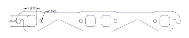FOG-7114C Amored RCC Header Gaskets, Square Port, Rubber Coated Copper, Chevy Small Block, Pair