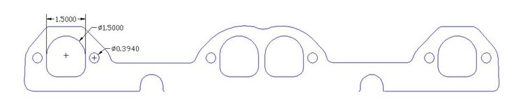 FOG-7115C Amored RCC Header Gaskets, D-Port, Rubber Coated Copper, Chevy Small Block, Brodix Track 1 Cylinder Heads