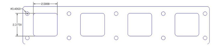 FOG-7118S Header Gaskets, Square Port, Steel Clad w/Graphite Coating, Ford Big Block 385 Series, Shotgun Hemi Cylinder Heads