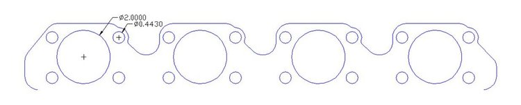 FOG-7125S Header Gaskets, Round, Steel Clad w/Graphite Coating, Ford Small Block Windsor