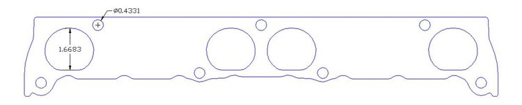 FOG-7128C RCC Header Gaskets Chevy BRODIX Canted Valve SB, Oval Port