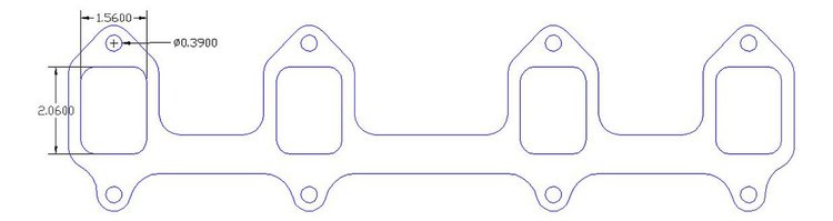FOG-7131S Steel Clad w/Graphite Header Gaskets Ford FE 352-428/428CJ/SCJ, Lrg.raised Port 1.65 In X 2.10 In., Rectangle Port