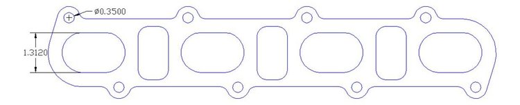 FOG-7140S Header Gaskets, Oval, Steel Clad w/Graphite Coating, Ford, Modular V8, Pair