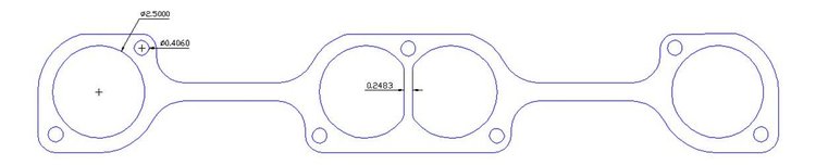 FOG-7147S Header Gaskets, Round, Steel Clad w/Graphite Coating, Mopar, Big Block RB/B, B1-TS Cylinder Heads, Pair
