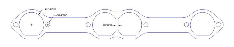FOG-7149C Amored RCC Header Gaskets, Round, Rubber Coated Copper, Mopar Big Block RB/B, B1 Original Cylinder Heads