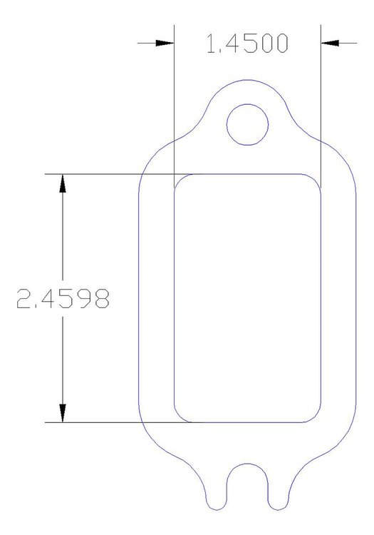 FOG-7150S Header Gaskets, D-Port, Steel Clad w/Graphite Coating, Ford Big Block FE, Set of 8
