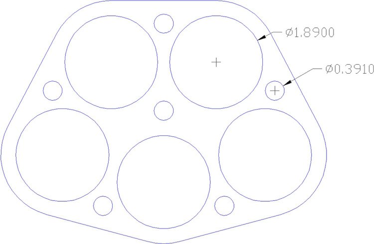 FOG-7152 GPC Header Gaskets Dodge Viper V-10 Graphite Mid-pipe, Round Port