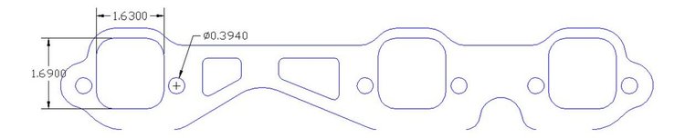 FOG-7159S Header Gaskets, Square Port, Steel Clad w/Graphite Coating, GM V6, Brodix Cylinder Heads, Pair