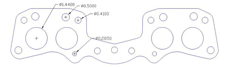 FOG-7166C Amored RCC Header Gaskets, Round, Rubber Coated Copper, Toyota 2.2L