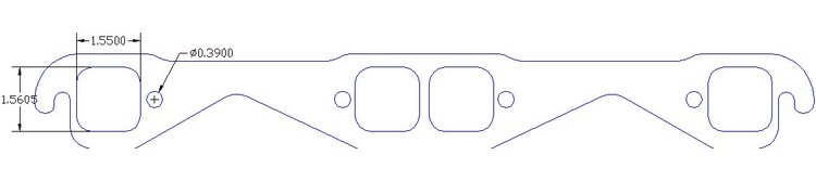 FOG-7170 GPC Header Gaskets Chevy Medium Port 1.55 In X 1.56 In 265-400CI SB, Square  Port