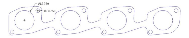 FOG-7171S Steel Clad w/Graphite Header Gaskets Chevy DART "Little Chief" SB, Round Port