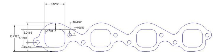 FOG-7175S Header Gaskets, Square Port, Steel Clad w/Graphite Coating, Chevy Big Block, Dart 14 Degree Big Chief Cylinder Heads