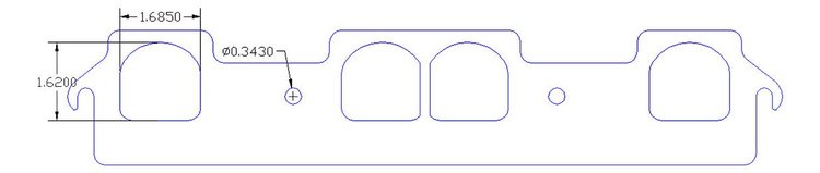 FOG-7182S Header Gaskets, D-Port, Steel Clad w/Graphite Coating, Oldsmobile V8, Edelbrock Performer RPM Cylinder Heads