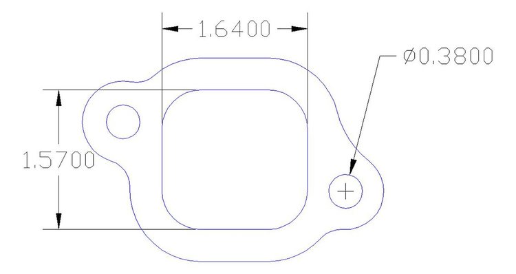 FOG-7184C Amored RCC Header Gaskets, Square Port, Rubber Coated Copper, Esslinger 2300, Set of 4