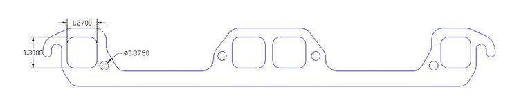 FOG-7185C RCC Header Gaskets Small Block Mopar, Rectangle Port
