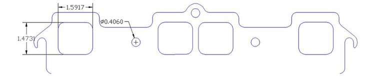FOG-7186C Amored RCC Header Gaskets, Square Port, Rubber Coated Copper, Oldsmobile V8, Edelbrock Cylinder Heads, Pair