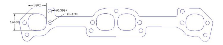 FOG-7187S Header Gaskets, Oval, Steel Clad w/Graphite Coating, Chevy Small Block, 18 Degree Cylinder Heads
