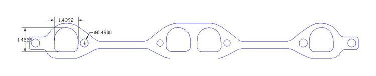 FOG-7199C Amored RCC Header Gaskets, D-Port, Rubber Coated Copper, Chevy Small Block LT