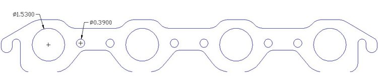 FOG-7204 GPC Header Gaskets Ford Dart 302-351W Graphite Single Bolt Pattern SB, Round Port