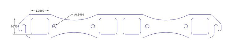FOG-7209S Header Gaskets, Square Port, Steel Clad w/Graphite Coating, Mopar Big Block RB/B, Indy 440-1 and Max Wedge Heads