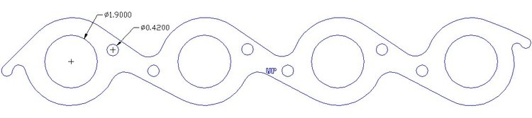 FOG-7215C Amored RCC Header Gaskets, Round, Rubber Coated Copper, Chevy Big Block