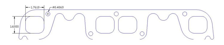 FOG-7216S Header Gaskets, Rectangular, Steel Clad w/Graphite Coating, Chevy Small Block