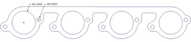 FOG-7218C Amored RCC Header Gaskets, Round, Rubber Coated Copper, Chevy Big Block, Brodix Pro Mod/Pro Stock, 5 in. Bore