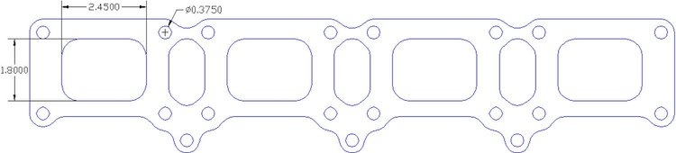 FOG-7223C Amored RCC Header Gaskets, Rectangular, Rubber Coated Copper, Mopar Hemi, AJPE Stage 6 Nitro Cylinder Heads, Pair