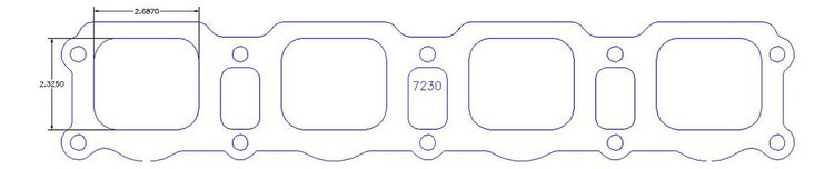 FOG-7230C RCC Header Gaskets Chrysler AJPE-TFX "Muscle Head" "Alky" Copper 426CI HEMI, Square Port