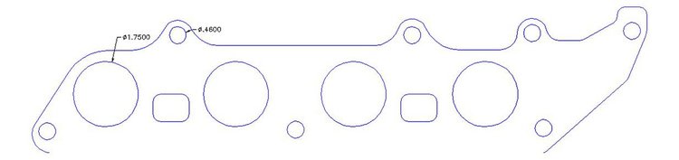 FOG-7236C Amored RCC Header Gaskets, Round, Rubber Coated Copper, Ford L4 2.3L