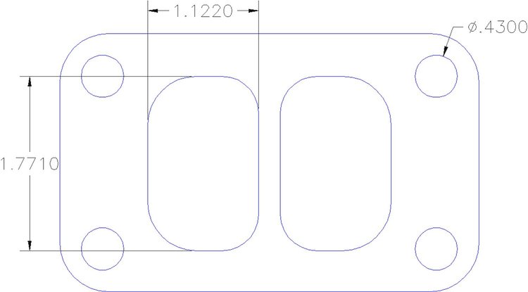 FOG-7237 GPC Header Gasket Garrett T3 (01) Turbo Inlet, Rectangle Port