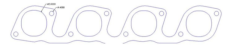 FOG-7243C Amored RCC Header Gaskets, Round, Rubber Coated Copper, Ford Big Block 385, Thor Blue Thunder Cylinder Heads, Pair