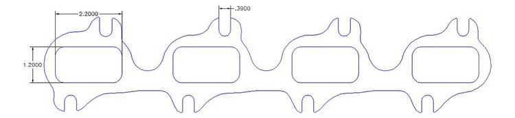 FOG-7246C Amored RCC Header Gaskets, Oval, Rubber Coated Copper, Ford, Modular V8, DOHC Engines, Pair