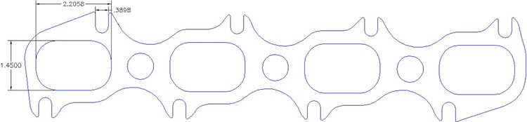 FOG-7247 GPC Header Gaskets, Oval, Graphite, Ford Modular V8, Pair