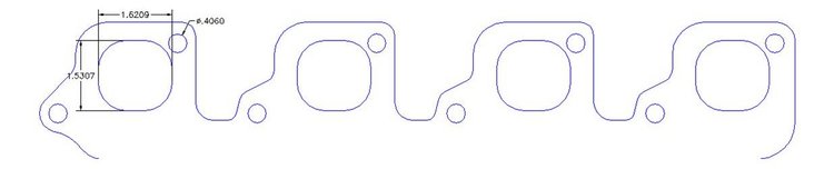 FOG-7248C Amored RCC Header Gaskets, Round, Rubber Coated Copper, Ford Small Block Windsor, CHI 3-V Cylinder Heads