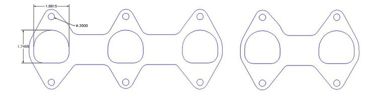 FOG-7249S Header Gaskets, D-Port, Steel Clad w/Graphite Coating, Ford Modular V10, 3-Valve Engines, Set of 4