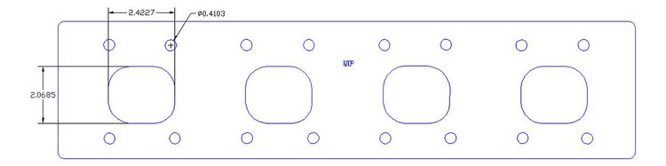 FOG-7255C Amored RCC Header Gaskets, Square Port, Rubber Coated Copper, Chevy Big Block, CFE Hemi Pro Mod/Pro Stock, 5 in. Bore