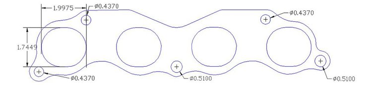 FOG-7259S Steel Clad w/Graphite Header Gasket Acura Rsx Type S 2.0L I-4, Oval Port