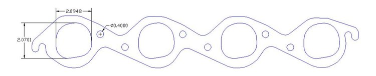 FOG-7263C RCC Header Gaskets Chevy BRODIX PB 1203 BB, Rectangle Port