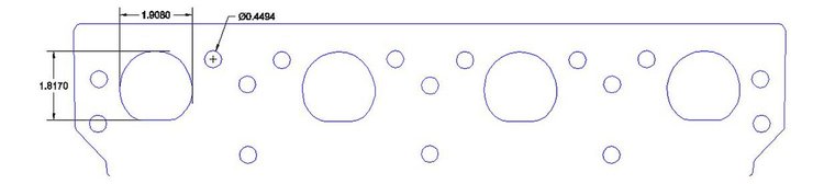FOG-7265C Amored RCC Header Gaskets, Round, Rubber Coated Copper, Mopar Hemi, KB Cylinder Heads, Pair