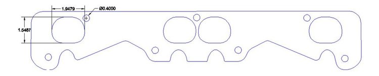 FOG-7266C Amored RCC Header Gaskets, D-Port, Rubber Coated Copper, Chevy Small Block, AFR 23 Cylinder Heads, Pair