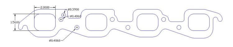FOG-7268S Header Gaskets, Rectangular, Steel Clad w/Graphite Coating, Chevy Big Block, Marine Engines, Pair