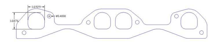 FOG-7276S Header Gaskets, D-Port, Steel Clad w/Graphite Coating, Pontiac, V8, Edelbrock Performer Cylinder Heads