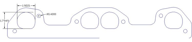 FOG-7277C Amored RCC Header Gaskets, D-Port, Rubber Coated Copper, Pontiac, V8, KRE Cylinder Heads