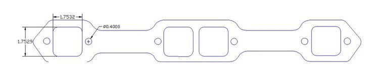 FOG-7278C Amored RCC Header Gaskets, Square Port, Rubber Coated Copper, Chevy Small Block, Dart 15 Degree Cylinder Heads