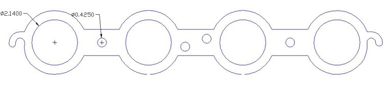 FOG-7279C Amored RCC Header Gaskets, D-Port, Rubber Coated Copper, Chevy Small Block LS, All Pro Cylinder Heads